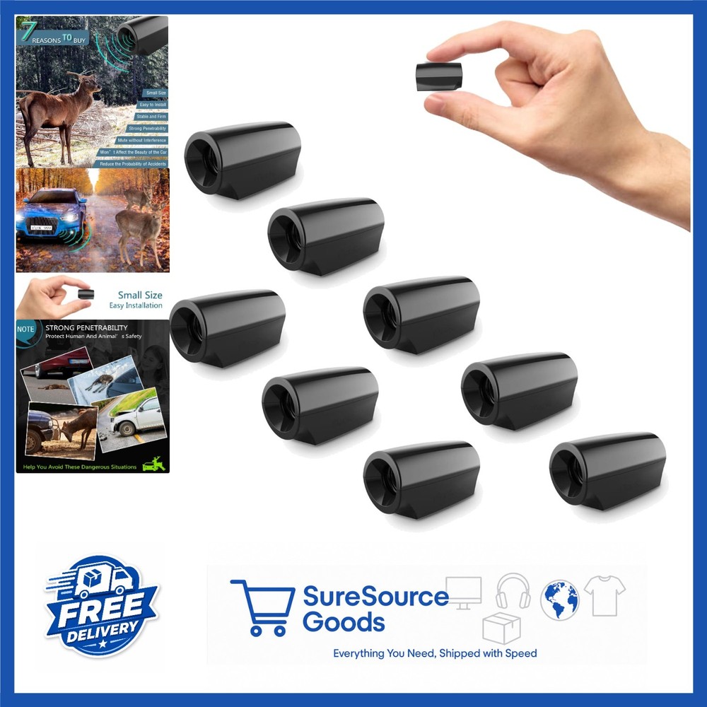 8 Pack Deer Warning Whistles Device for Car with Double-Sided Adhesive Tape