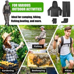 Anti-Mosquito Bug Suits Mesh Net Hooded Jacket Pant Gloves Socks for Men & Women
