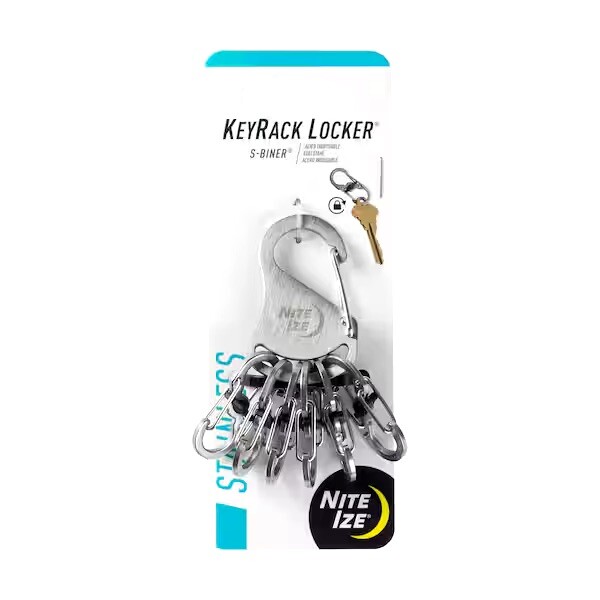 NITE IZE KeyRack Locker Stainless Keychain Locking S-Biner Clips (KLK-11-R3)
