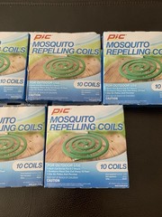 5 Pack Lot – PIC Mosquito Repelling Coils – 10 Coils Each – Model C-10-12 NIB