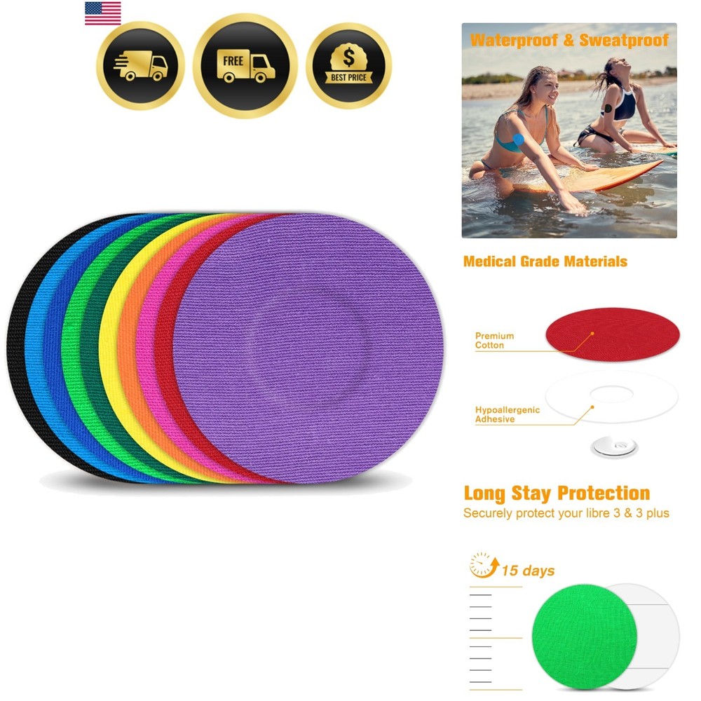 Libre 3 Plus Sensor Covers Waterproof, 40Pack Flexible Adhesive Patches for L…