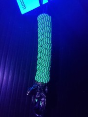FSC Lanyard UV Reactive Blue & Brown Paracord 550 w/ German Shepherd Bead & Clip