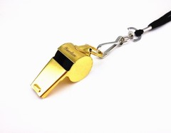 Copper Loud Sport Coach Emergency Whistles with Lanyard, Pack of 6 (Golden)