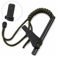 Survival Ferrocerium Drilled Flint 4 Inch Fire Starter, Ferro Rod Kit