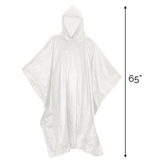 (4 Pack) ASR Outdoor Clear Emergency Waterproof Poncho Set (3 Colors)