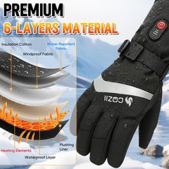 COZII Heated Gloves,7.4V Heated Gloves Men Women, Hand Warmers Rechargeable