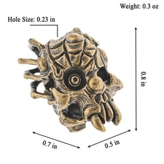 KMOATIM Skull Brass Paracord Bead, Antique 0.28 cubic inches, Spider