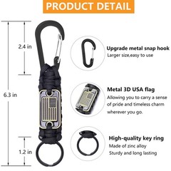 Heavy Duty Paracord Lanyard Keychain with USA Flag,Braided Tactical Lanyards …