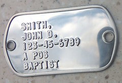 Real Shiny Embossed Military Dog Tag Made 4 Your Paracord
