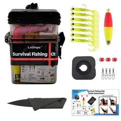 LoDinpo Mini Survival Fishing Kit, Pocket Emergency Gear Small