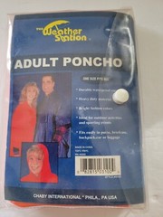 The Weather Station Adult Poncho Vintage Bright Tangerine Orange