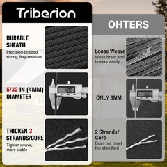 Paracord Rope 550 lb 100ft 5/32 Parachute Cord 4MM 7 Strand para Cord Heavy Duty
