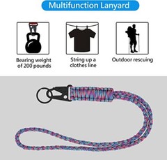 Heavy Duty Braided 550 Paracord Neck Lanyard Keychain for Men Women Outdoor NEW