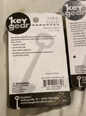 Keygear MINI FLASK w/ KeyChain 1oz Quality Stainless Steel Survival Gear *2-pcs