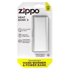 Zippo HeatBank 3 Rechargeable Hand Warmer SILVER – 40509