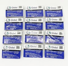 12pc Emergency Mylar Thermal Blankets Survival Safety First Aid Hiking Military