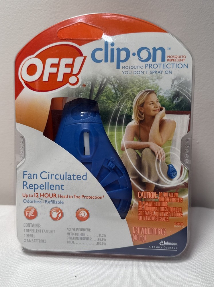 OFF Clip On Refillable Fan Circulated Mosquito Repellent NOS