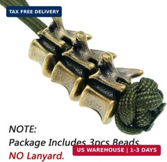 Retro Brass Vertebra Paracord Beads,Antique EDC Charms Pendant for Knife Lanyard