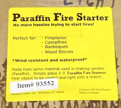 Fire Starter 90+ Pack 100% Waterproof Proprietary Paraffin Formula, Canada