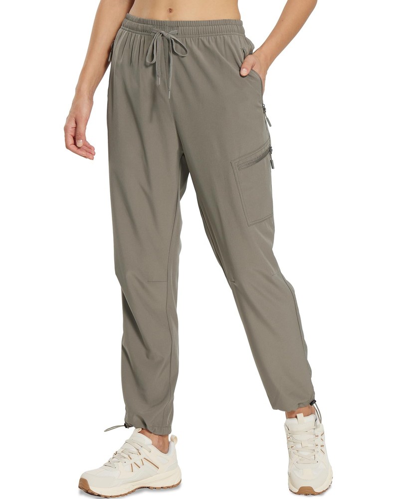 MOURCE Womens Hiking Pants Light Weight Quick Dry Elastic High Large, Khaki