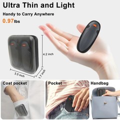 Hand Warmers Rechargeable 2 Pack,with Charging Palm-Sized, Black
