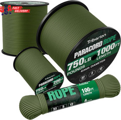 Paracord Rope 750 Lb – 1000Ft / 500Ft / 200Ft / 100Ft 5/32″ Parachute Cord 4MM 1