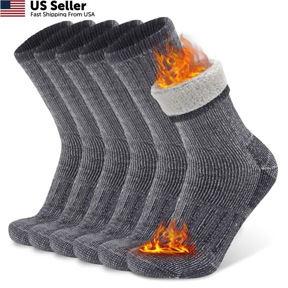 Busy Socks Mens Merino Wool Hiking Crew Large-X-Large, 3 Pairs Light Grey