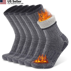 Busy Socks Mens Merino Wool Hiking Crew Large-X-Large, 3 Pairs Light Grey