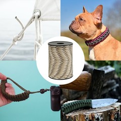 100FT 550 Paracord, 4mm 9 Strand Parachutes Cord Spool, Desert Camouflage