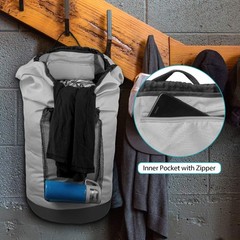 Dalykate Backpack Laundry Bag, with Shoulder Large, Grey