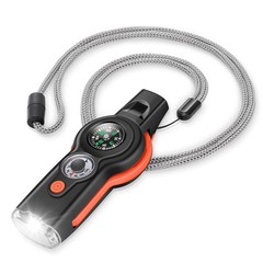 ​​7-in-1 Emergency Survival Whistle with Lanyard, Safety Whistle with Compass…