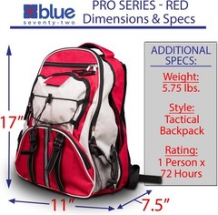 Emergency Backpack Survival Kit Pro Series 72 Hour Water Food First Aid Trekking