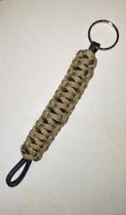 Paracord Keychain | Coyote Brown & Black Cobra Weave | Survival Tool | Gift
