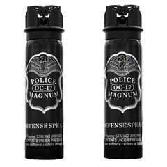 2 POLICE MAGNUM Pepper Spray 4 ounce Flip Top Stream Safety Defense Protection