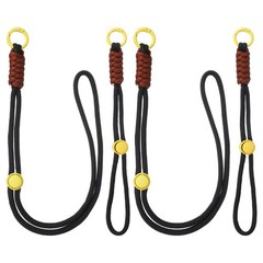 2Set Heavy Duty Paracord Keychain Lanyard for Keys , Black/Yellow/Coffee