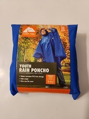 Ozark Trail Rain Poncho YOUTH One Size Fits Most – Side Snaps – Blue