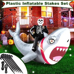 Qumenan 48 Pieces Plastic Inflatable Stakes Set Tent black
