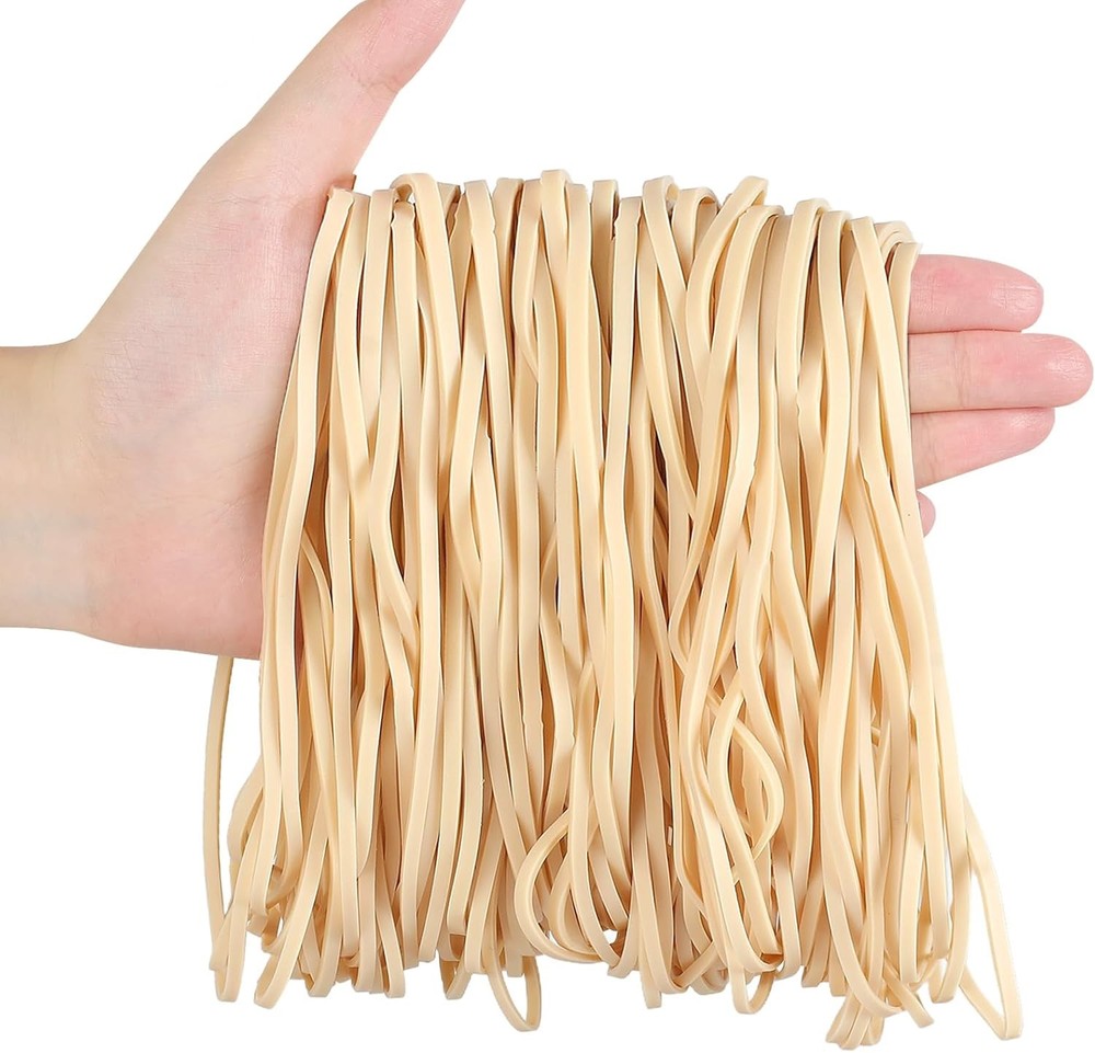 Large Rubber Bands, 120 Pcs, 7×1/8 Inches, Light Beige Big Rubber Bands, Giant