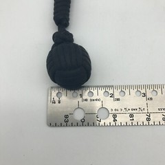 Woven Paracord Keychain with Ball Black Handmade