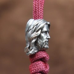 Jesus Christ Bead EDC DIY Paracord Knife Beads Vintage Brass Pendant Keychain