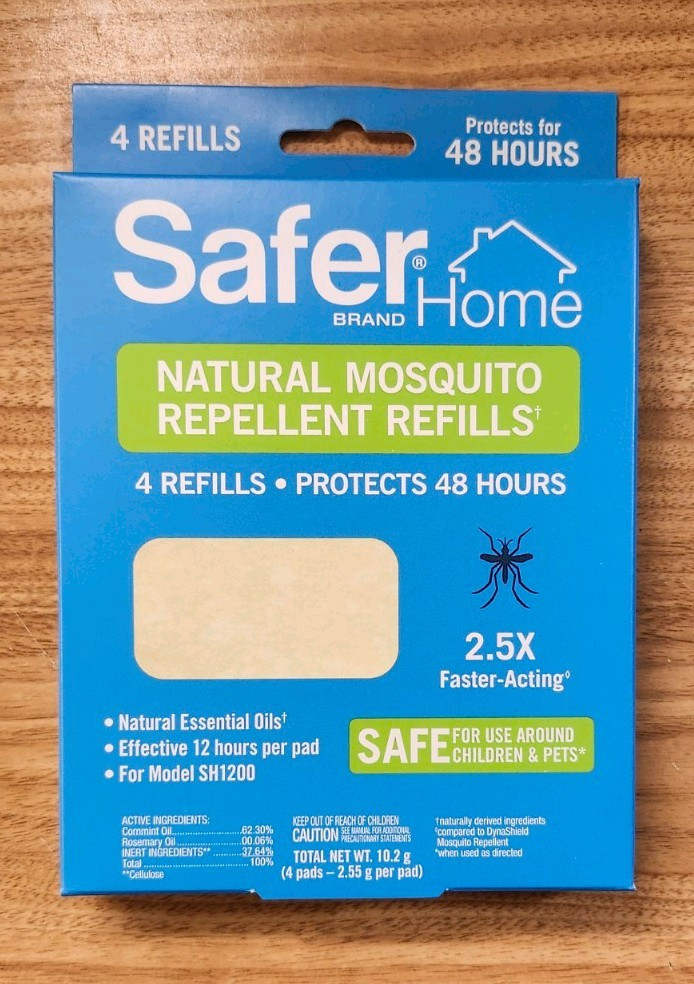 Safer Brand Home Mosquito Repellent Refill 4 Pack Pet Safe 48 Hours SH1200