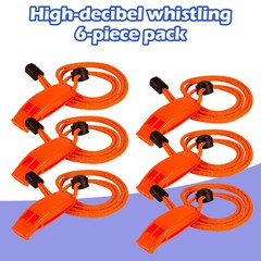 6PCS Orange Emergency Whistle High Decibel Outdoor Survival Rescue Tool