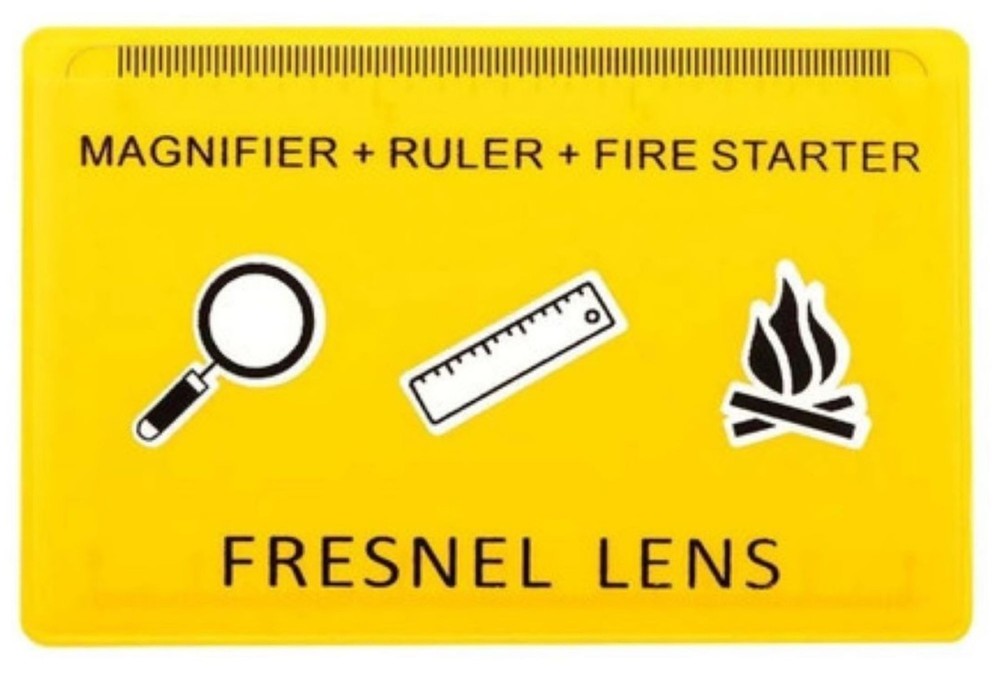 Credit Card Wallet Pocket 4X Magnifier with YELLOW Protective Sleeve Ships Free