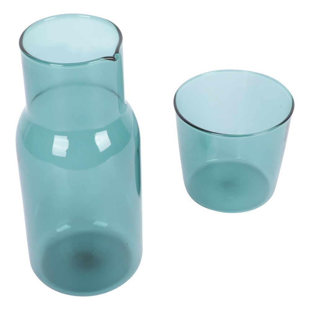 Reusable Glass Cup Kettle Kit Sky Blue Home Drinkware Elegant Design