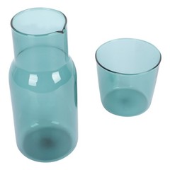 Reusable Glass Cup Kettle Kit Sky Blue Home Drinkware Elegant Design
