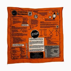 Survival Bandana Michigan DNR Blaze Orange Emergency First Aid Scarf Hiking