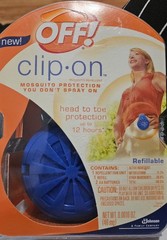 OFF! Clip-On Mosquito Repellent Refillable Head to Toe Protection Fan