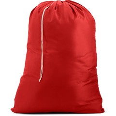 Nylon Laundry Bag – Locking Drawstring Closure and Machine 22″ x 32″, Red