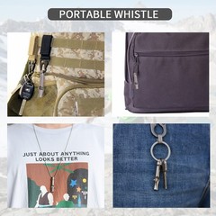 Titanium Emergency Whistle,EDC Safety Whistles Necklace for Camping Outdoor,L…
