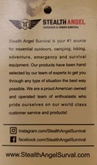 Stealth Angel Outdoor &Urban Emergency Survival Equipment Bag Backpack New W Tag